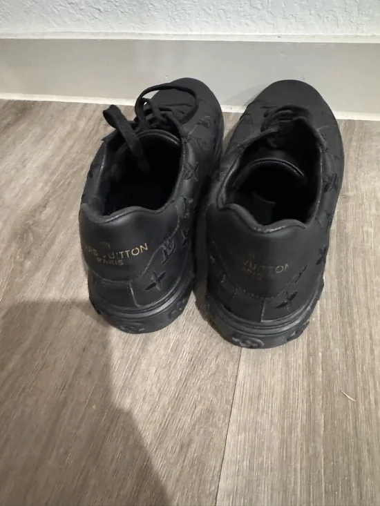 Louis Vuitton All-Black Monogram Low-Top Sneakers - Picture 3 of 5